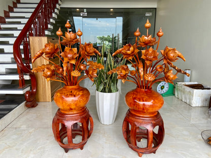 Chum Hoa Sen  25 Cành  Gỗ Hương