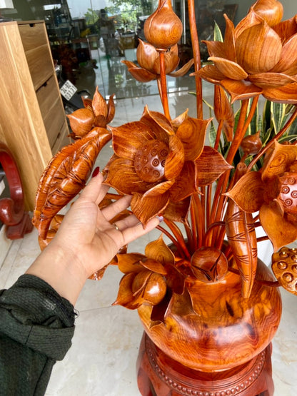 Chum Hoa Sen  25 Cành  Gỗ Hương
