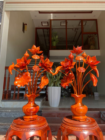 Bình Hoa Sen Hương Đỏ 11 Cành