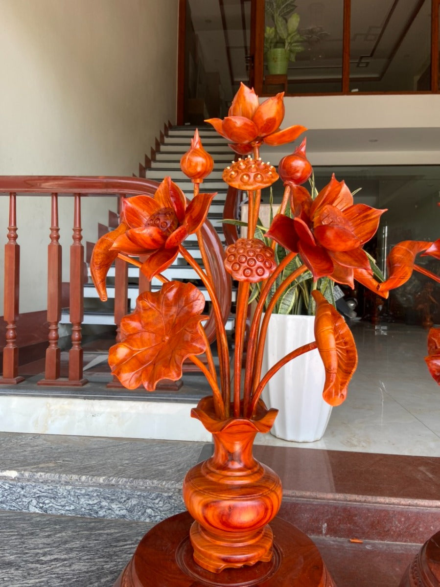 Bình Hoa Sen Hương Đỏ 11 Cành