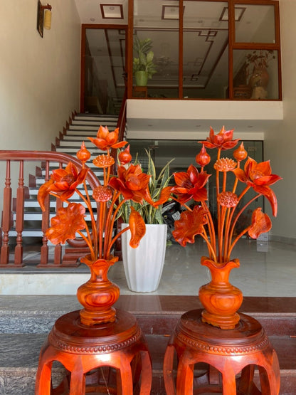 Bình Hoa Sen Hương Đỏ 11 Cành