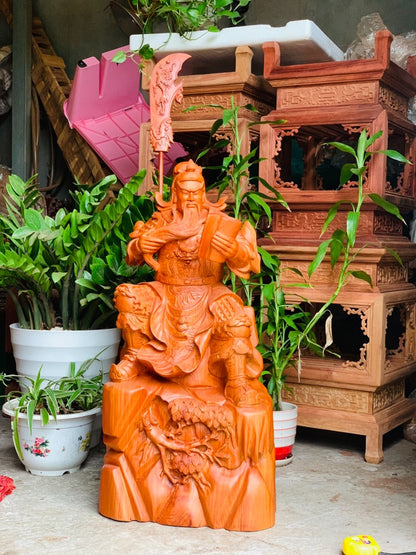 Tượng Quan Công - Quan Vân Trường Ngồi Đọc Sách Cao 80