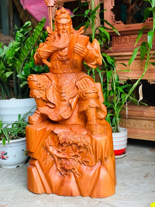 Tượng Quan Công - Quan Vân Trường Ngồi Đọc Sách Cao 80
