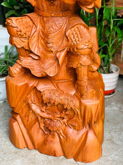 Tượng Quan Công - Quan Vân Trường Ngồi Đọc Sách Cao 80