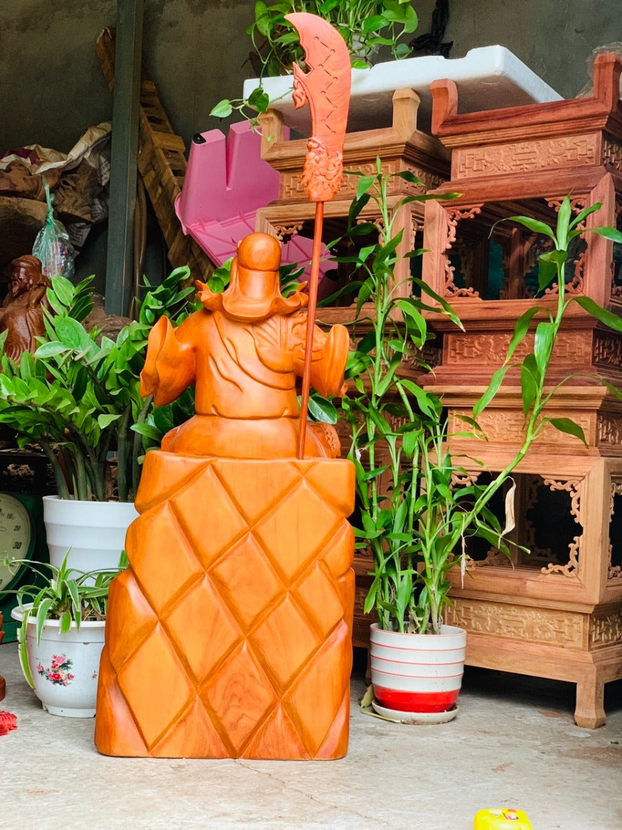 Tượng Quan Công - Quan Vân Trường Ngồi Đọc Sách Cao 80
