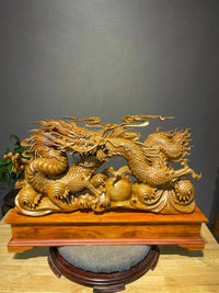 Tượng Linh Vật Rồng - Nhất Long Nhả Ngọc Gỗ Ngọc Am