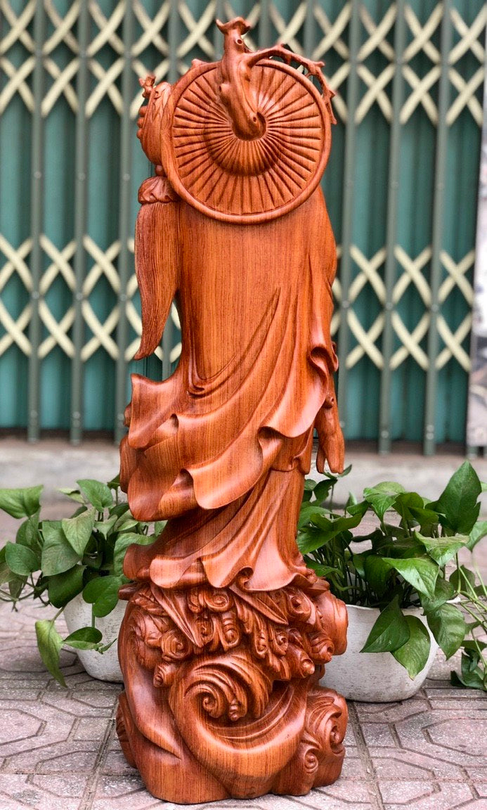 Tượng Đạt Ma Sư Tổ Quá Hải - Gỗ Hương Đá Cao 80cm