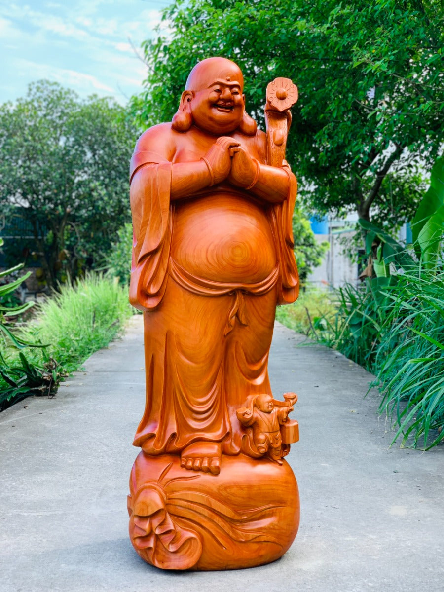 Tượng Phật Di Lặc Chúc Phúc - Gỗ Hương Đỏ Cao 178cm