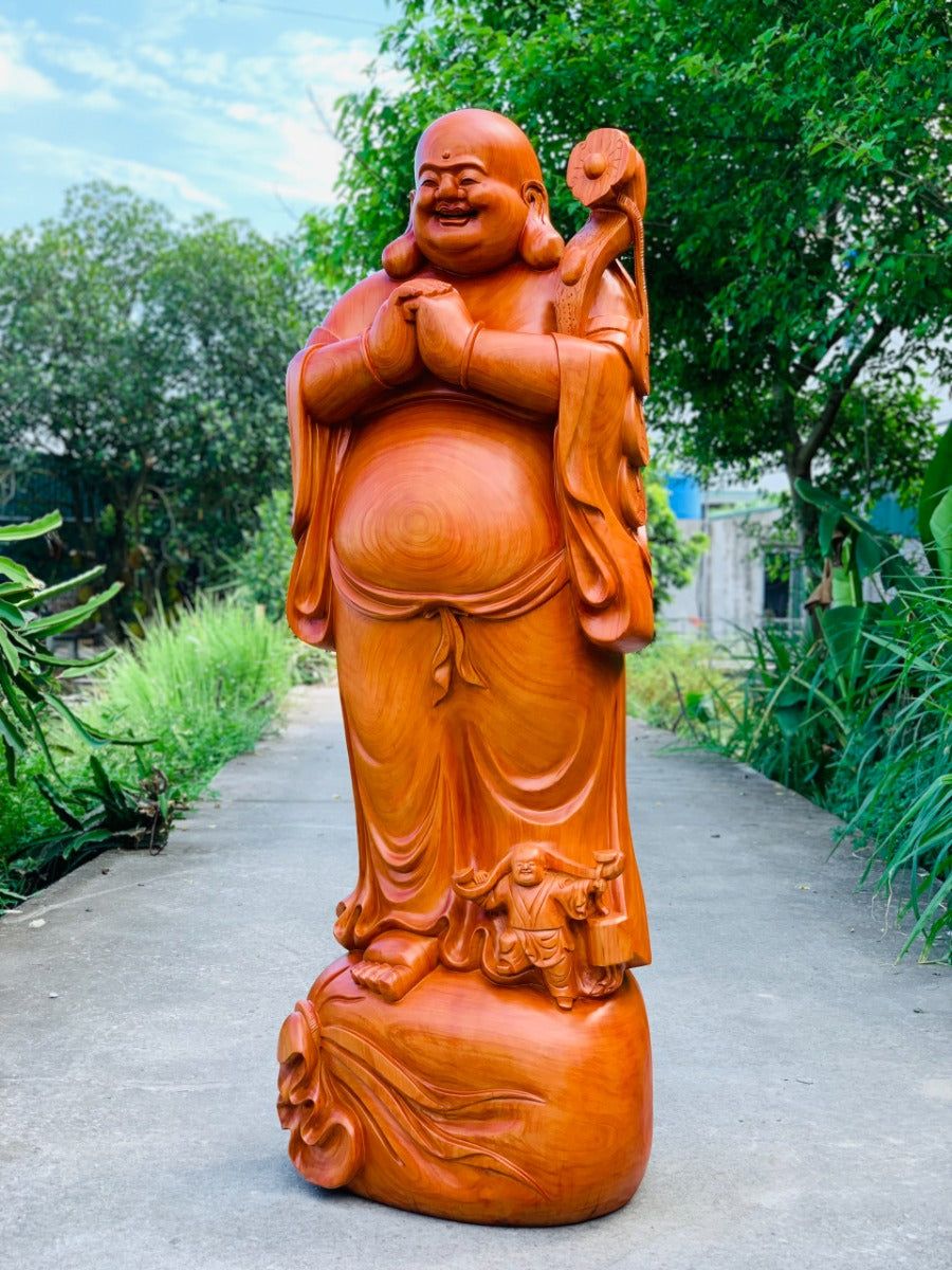 Tượng Phật Di Lặc Chúc Phúc - Gỗ Hương Đỏ Cao 178cm