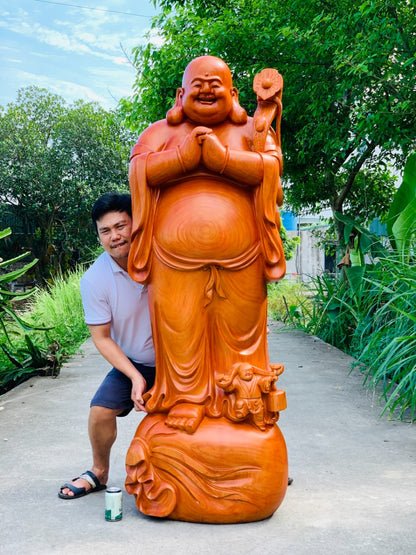 Tượng Phật Di Lặc Chúc Phúc - Gỗ Hương Đỏ Cao 178cm