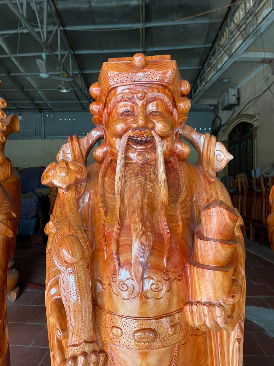 Tượng Tam Đa Phúc Lộc Thọ - Gỗ Hương Nam Phi Liền Khối