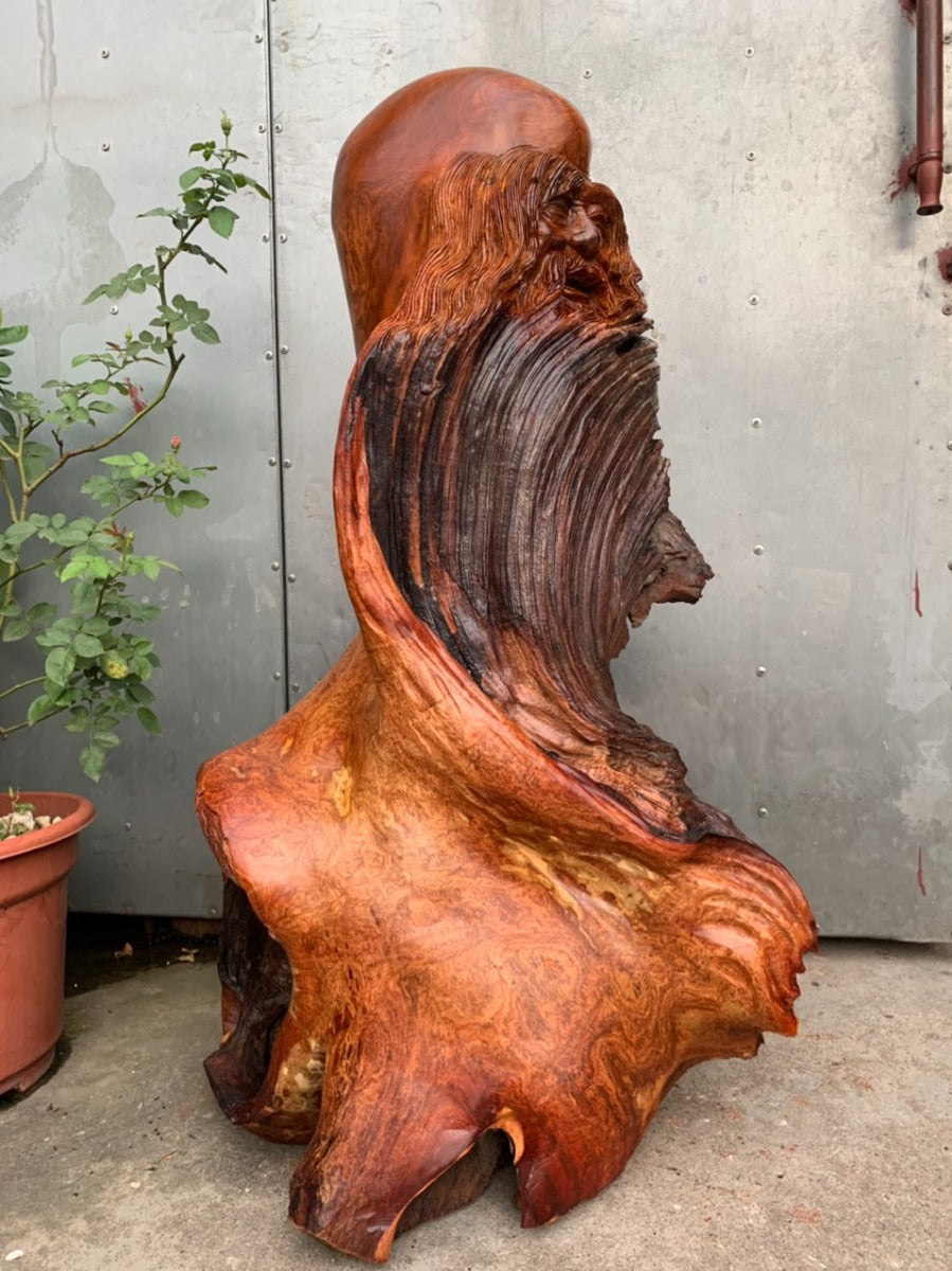 Diện Cụ Thọ Tiên - Gỗ Hương Ta Liền Khối Siêu Vân Cao 90cm