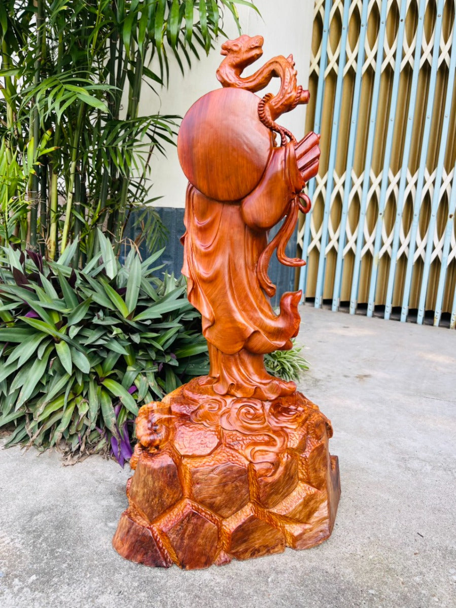 Tượng Đạt Ma Sư Tổ - Gỗ Hương Ta Cao 70cm
