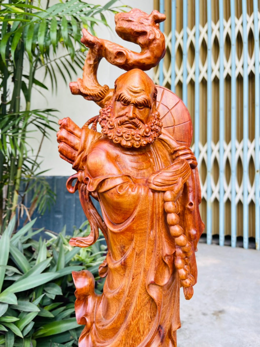Tượng Đạt Ma Sư Tổ - Gỗ Hương Ta Cao 70cm