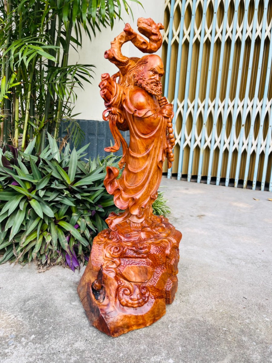 Tượng Đạt Ma Sư Tổ - Gỗ Hương Ta Cao 70cm