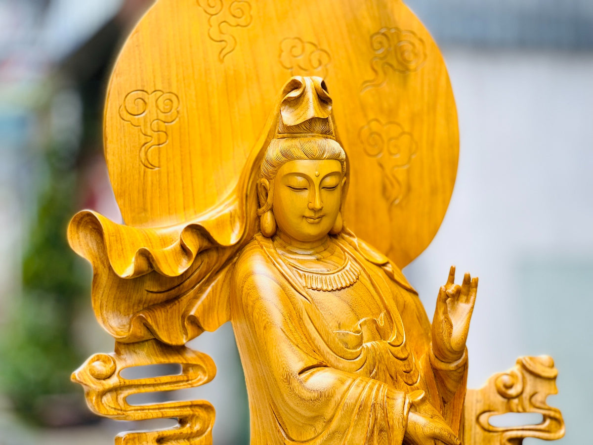 Tượng Nam Hải Quan Âm - Gỗ Cẩm Vàng