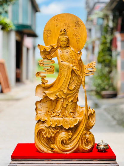 Tượng Nam Hải Quan Âm - Gỗ Cẩm Vàng