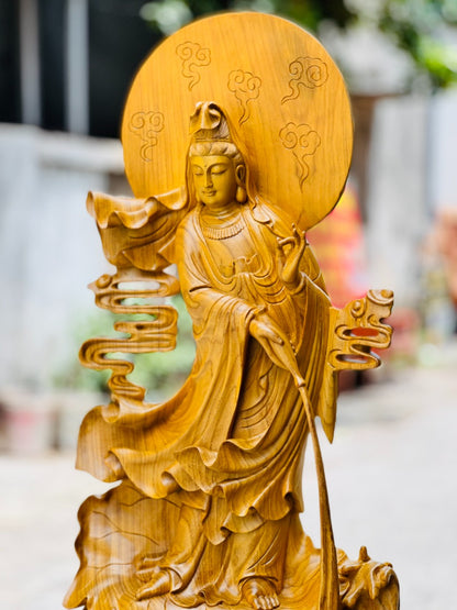 Tượng Nam Hải Quan Âm - Gỗ Cẩm Vàng