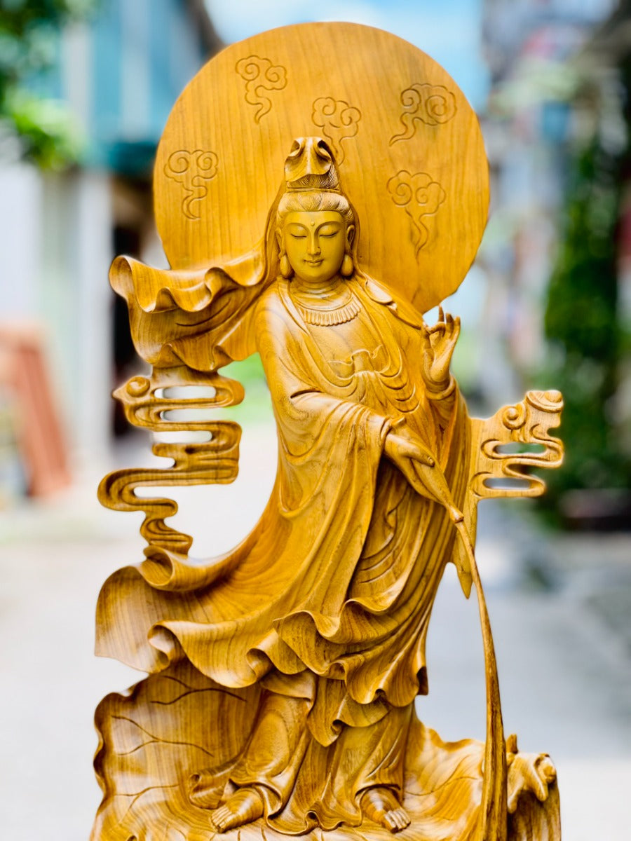 Tượng Nam Hải Quan Âm - Gỗ Cẩm Vàng