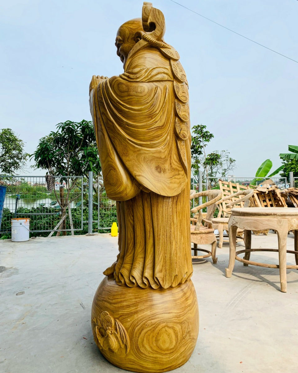 Tượng Phật Di Lặc Chúc Phúc Vạn Sự Như Ý - Gỗ Cẩm Vàng