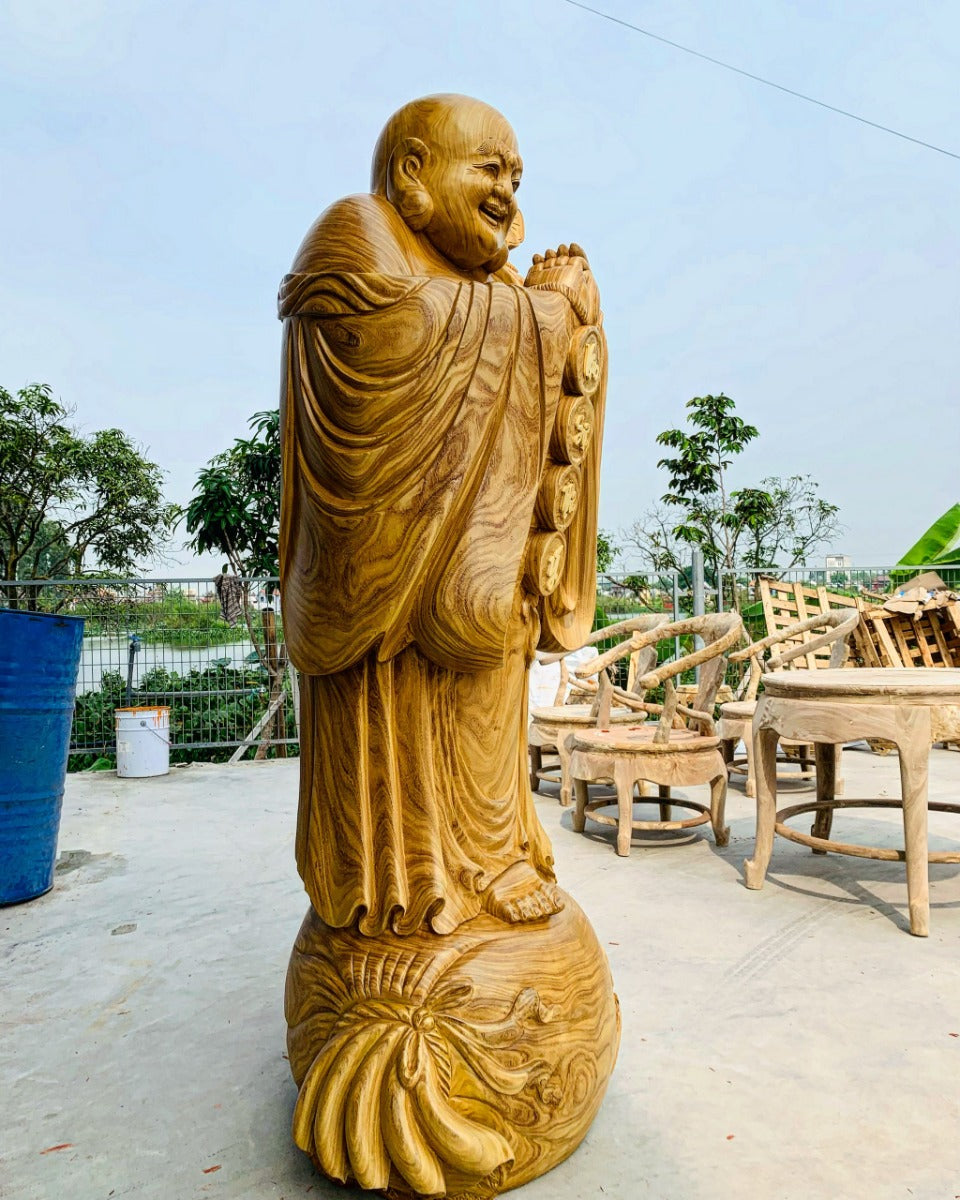 Tượng Phật Di Lặc Chúc Phúc Vạn Sự Như Ý - Gỗ Cẩm Vàng
