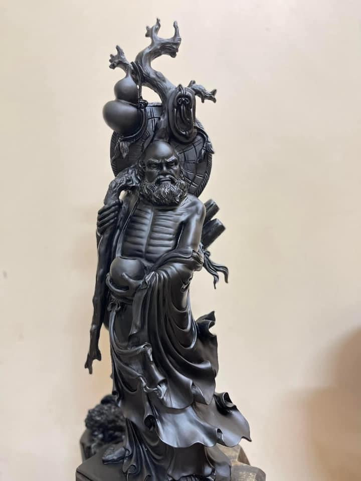 Tượng Đạt Ma Sư Tổ Gỗ Mun Sừng