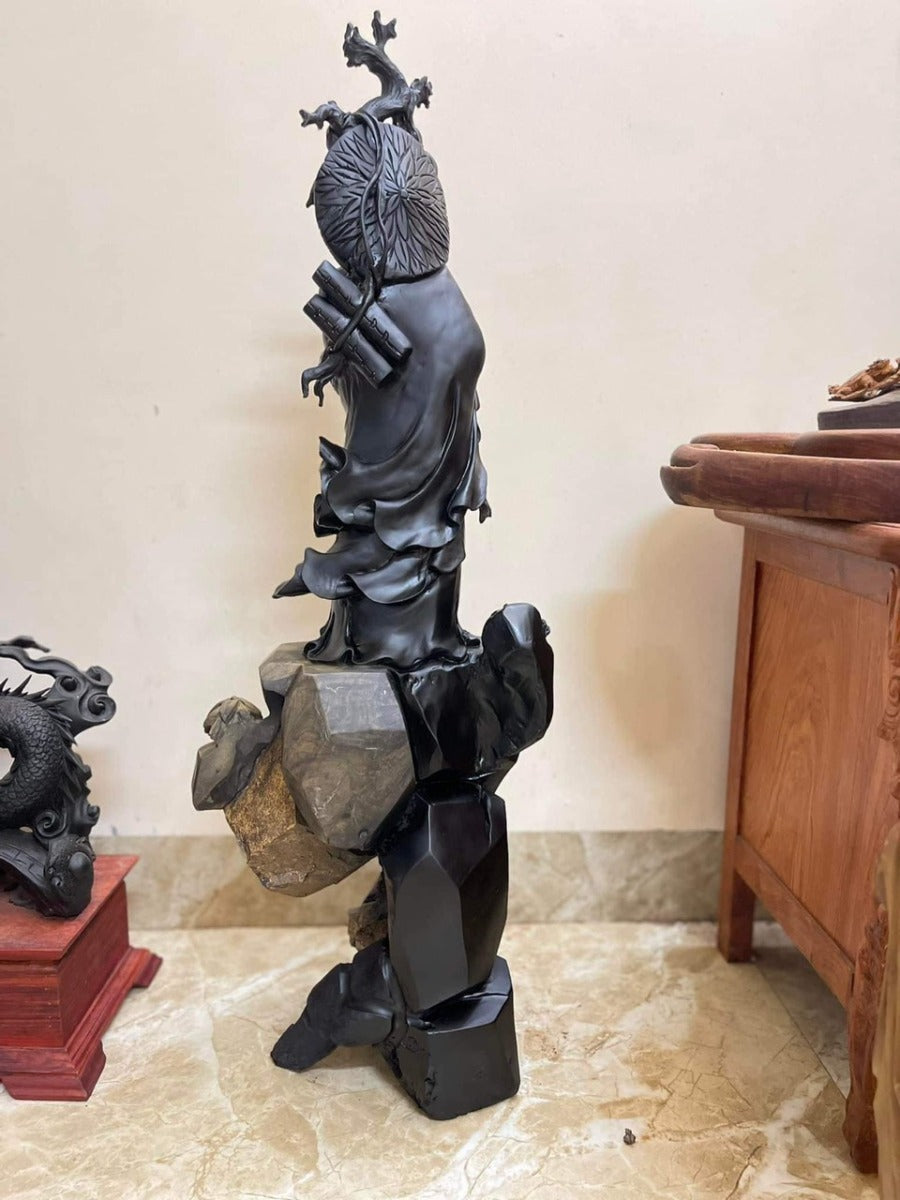 Tượng Đạt Ma Sư Tổ Gỗ Mun Sừng