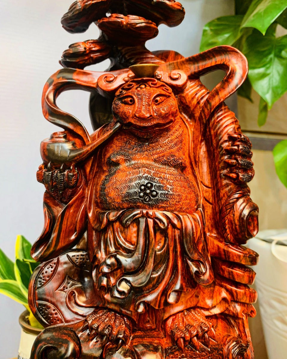 Lư Tổng Cóc Xông Trầm Nhả Khói Huyền Ảo - Gỗ Trắc Đỏ Đen Quý Hiếm