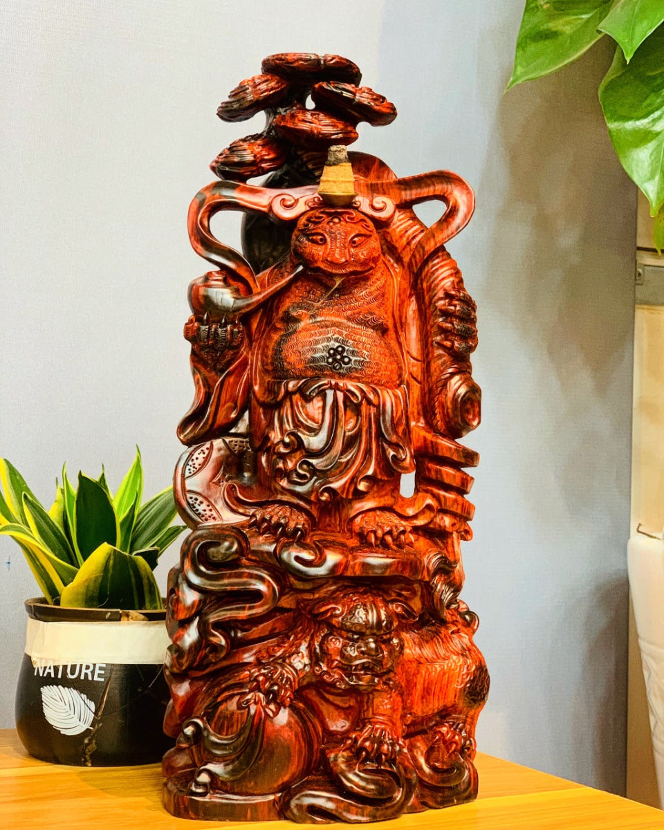 Lư Tổng Cóc Xông Trầm Nhả Khói Huyền Ảo - Gỗ Trắc Đỏ Đen Quý Hiếm