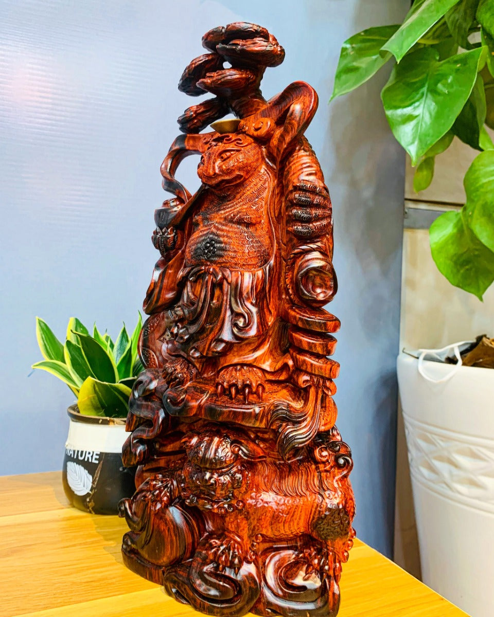 Lư Tổng Cóc Xông Trầm Nhả Khói Huyền Ảo - Gỗ Trắc Đỏ Đen Quý Hiếm