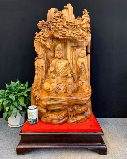 Tượng Gỗ Nhất Tâm Bái Phật - Gỗ Ngọc Am Do Nghệ Nhân Chế Tác