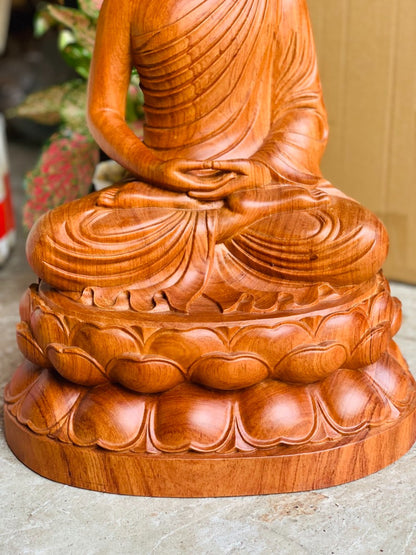 Tượng Phật Bổn Sư Thích Ca Tọa Đài Sen - Gỗ Hương Đá