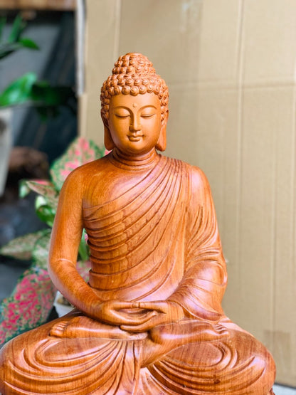 Tượng Phật Bổn Sư Thích Ca Tọa Đài Sen - Gỗ Hương Đá
