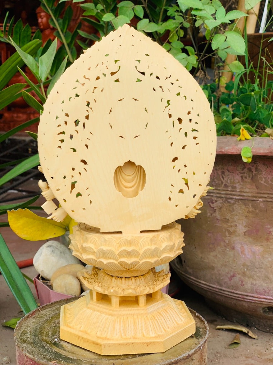 Tượng Gỗ  Phật Mẫu Chuẩn Đề Để Ô Tô