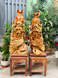 Bình chim công gõi hương ta cao 77 và đôn 40