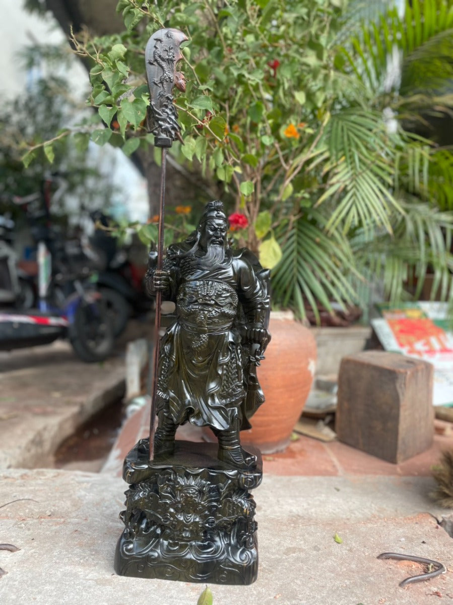 Tượng Quan Công Chống Đao Đứng Đế Hổ Phù