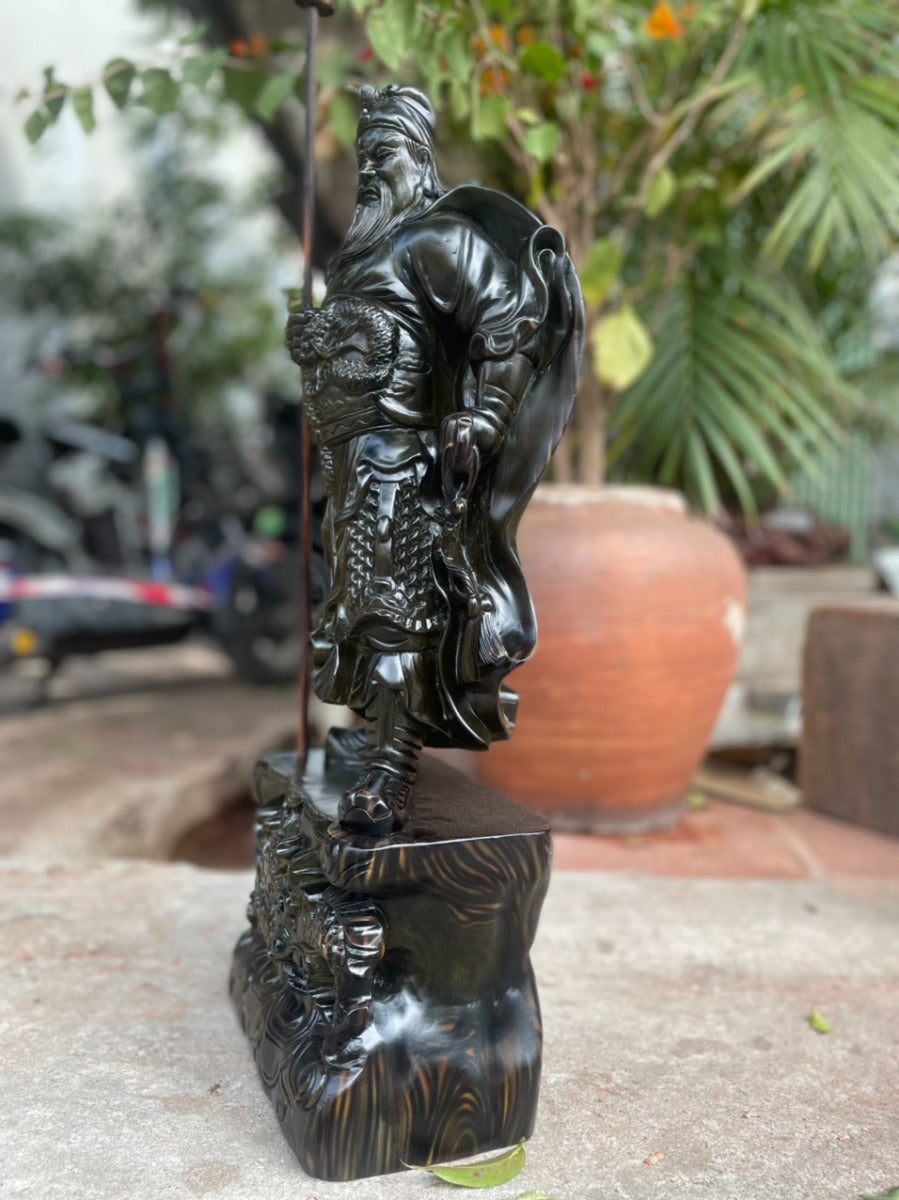 Tượng Quan Công Chống Đao Đứng Đế Hổ Phù