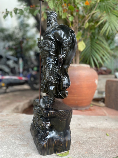 Tượng Quan Công Chống Đao Đứng Đế Hổ Phù