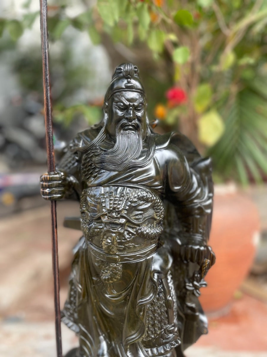 Tượng Quan Công Chống Đao Đứng Đế Hổ Phù