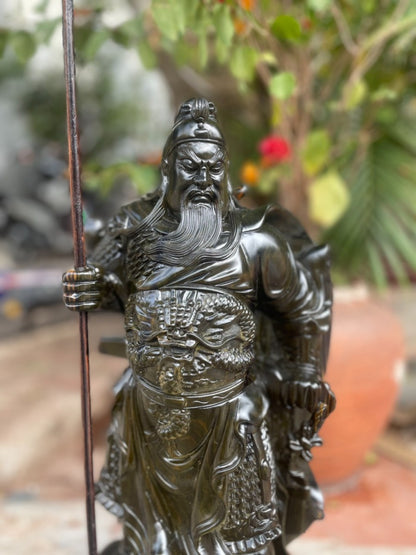 Tượng Quan Công Chống Đao Đứng Đế Hổ Phù
