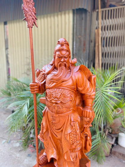 Tượng Gỗ Quan Công Trấn Thạch Trừ Tà Cao 1m5