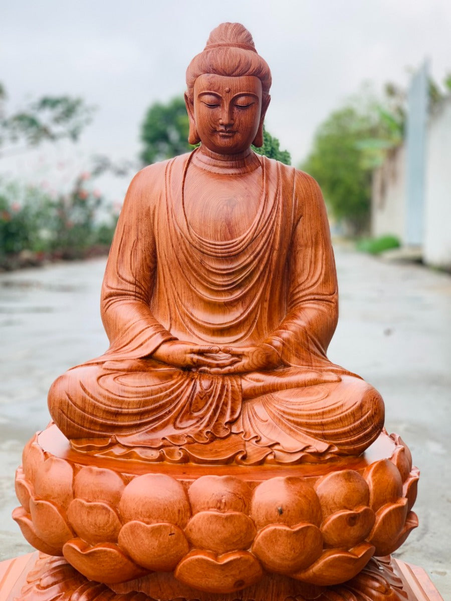 Tượng Bổn Sư Thích Ca Mâu Ni Gỗ Hương Đá Cao 80cm
