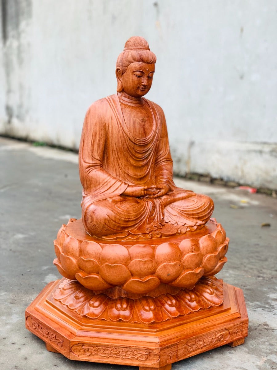 Tượng Bổn Sư Thích Ca Mâu Ni Gỗ Hương Đá Cao 80cm