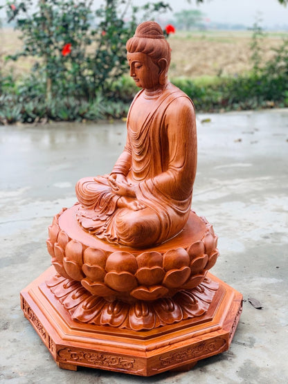 Tượng Bổn Sư Thích Ca Mâu Ni Gỗ Hương Đá Cao 80cm