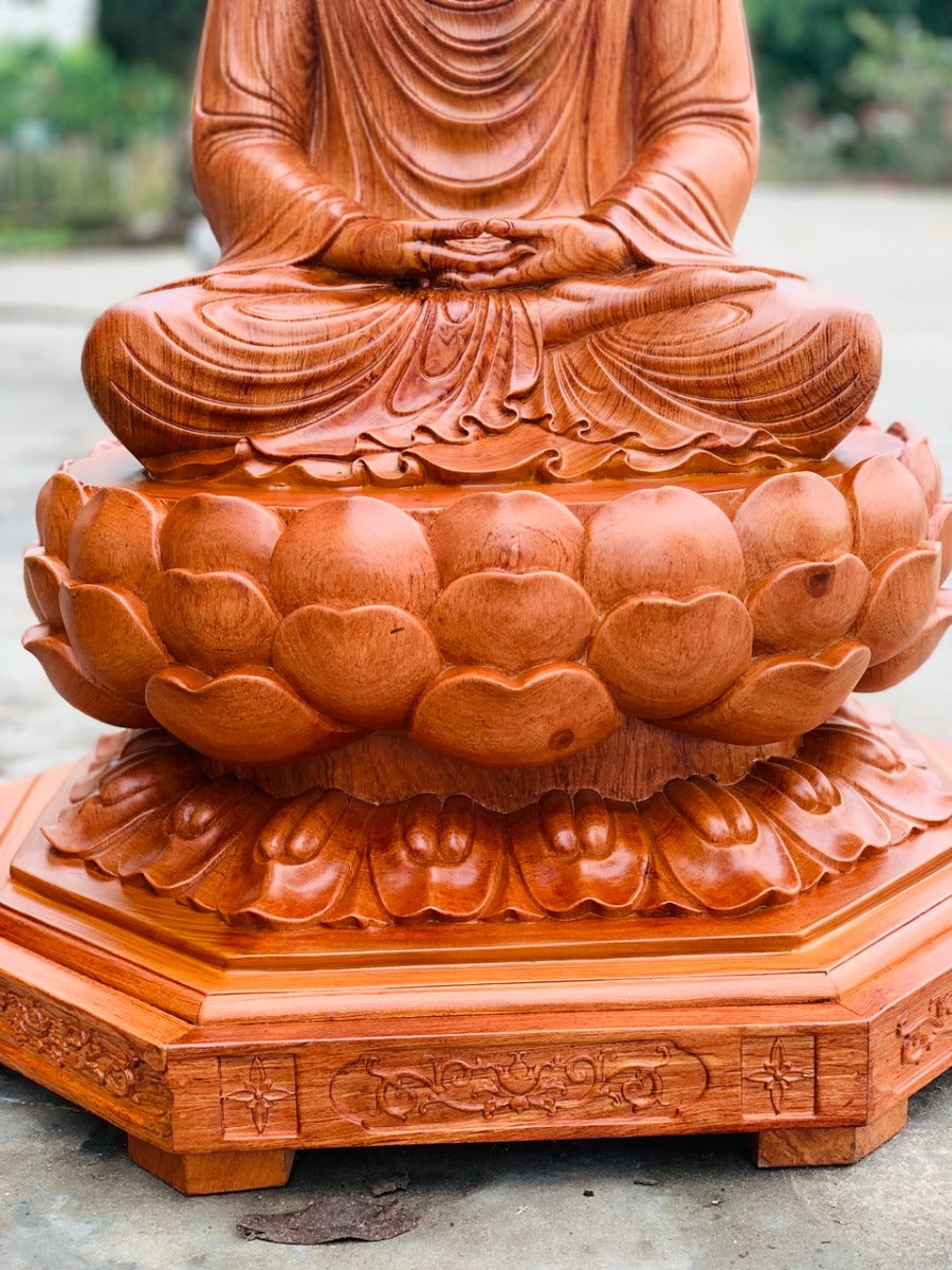 Tượng Bổn Sư Thích Ca Mâu Ni Gỗ Hương Đá Cao 80cm