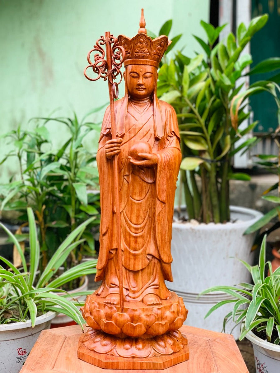 Tượng Địa Tạng Vương Đứng Đài Sen Cao 50