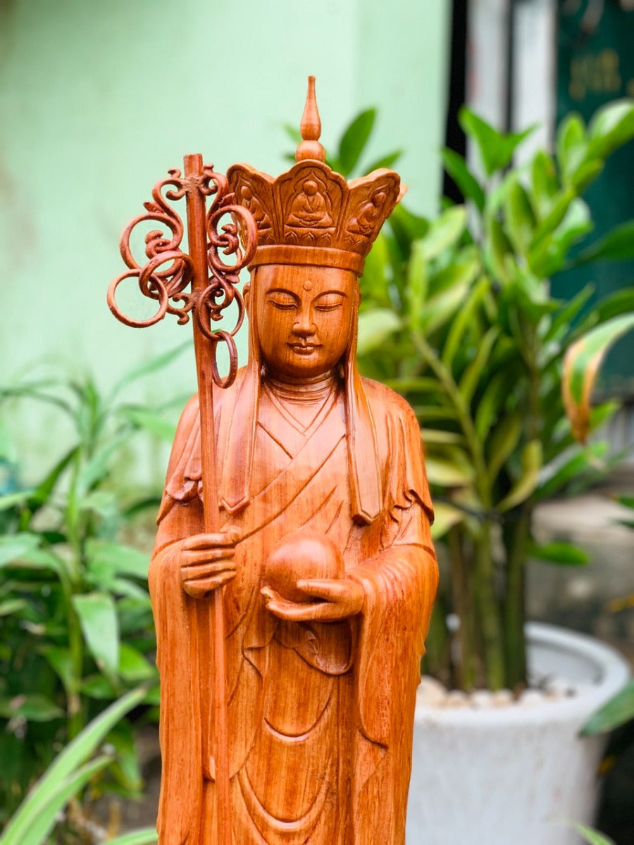 Tượng Địa Tạng Vương Đứng Đài Sen Cao 50