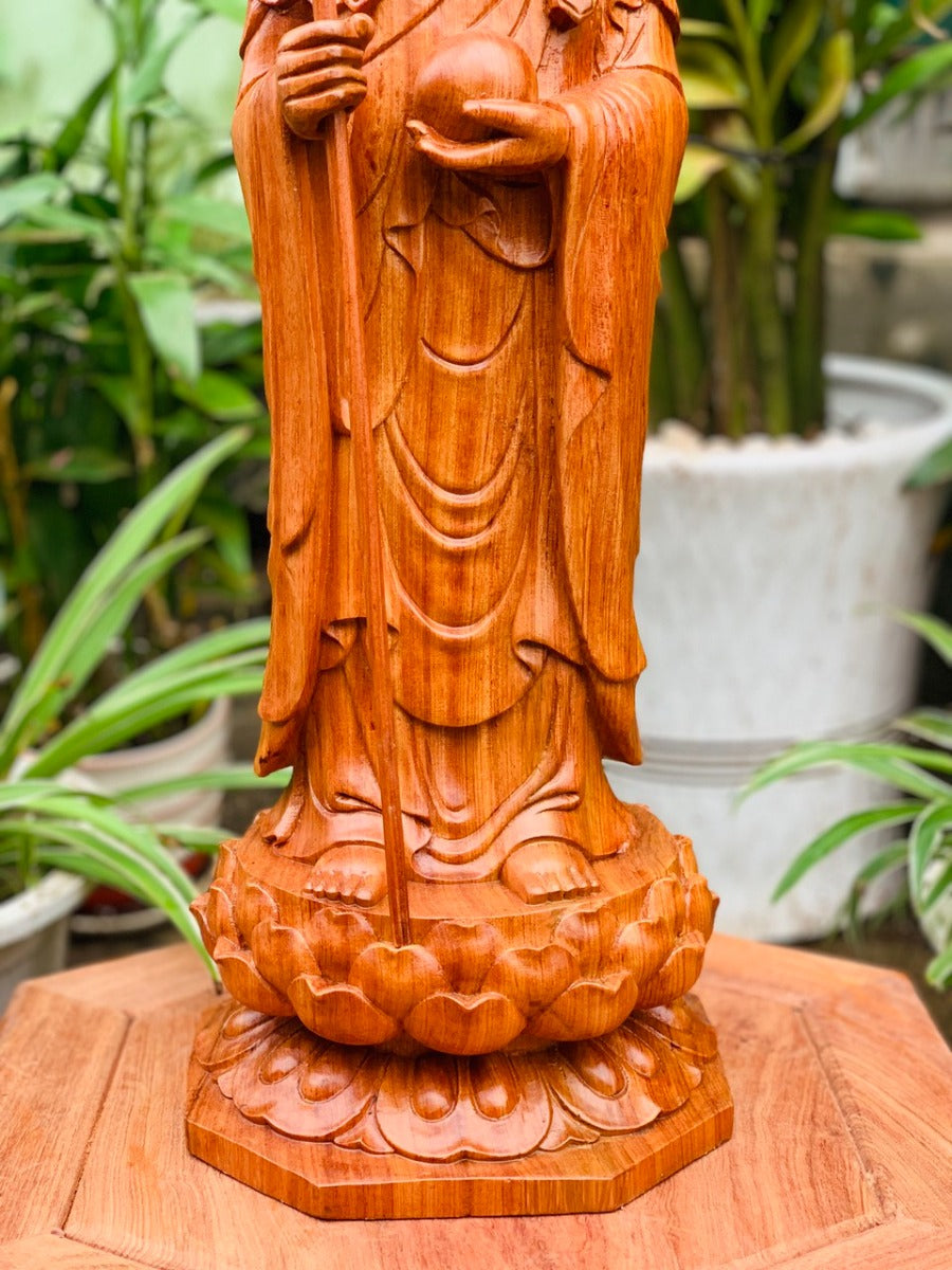 Tượng Địa Tạng Vương Đứng Đài Sen Cao 50