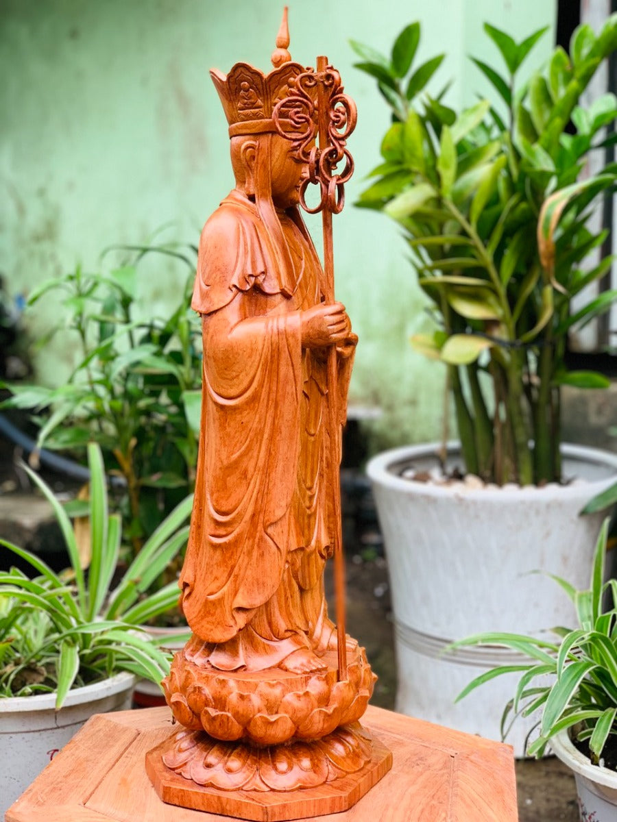 Tượng Địa Tạng Vương Đứng Đài Sen Cao 50