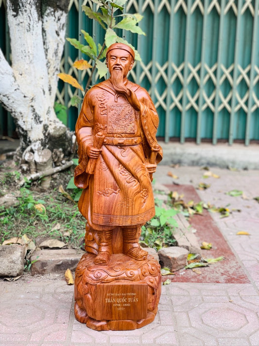 Tượng Hưng Đạo Vương - Trần Quốc Tuấn  Đứng Vuốt Râu Cao 80